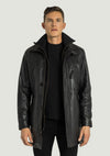 MARC MEN'S LONG LEATHER JACKET | BLACK